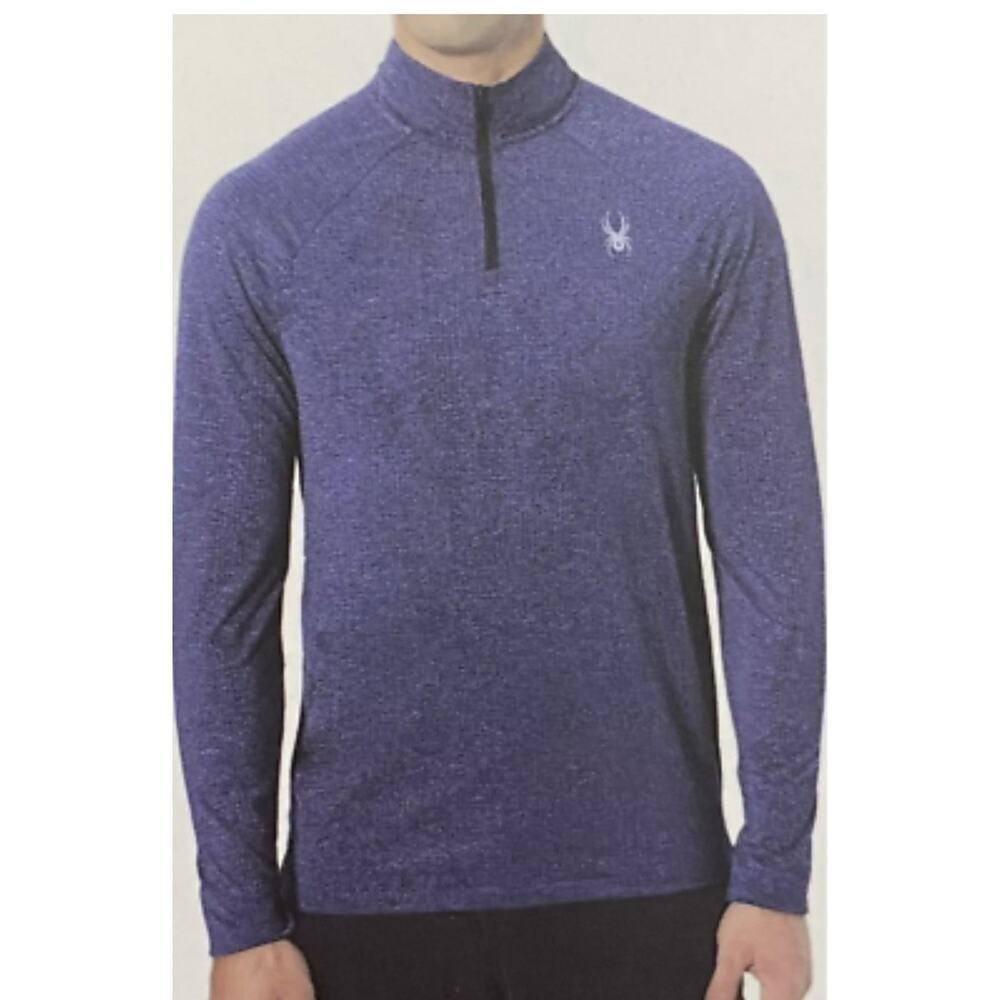 Spyder Quarter Zip Pullover Blue Textured Activewear Mens Large